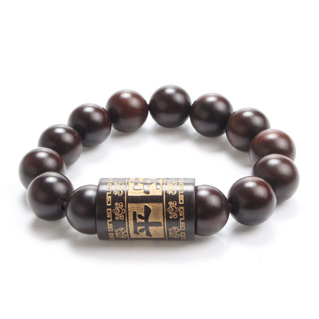 Lightning Wood Safe Trip Great Mercy Mantra Tibetan Buddhist Scriptures Beads Bracelet